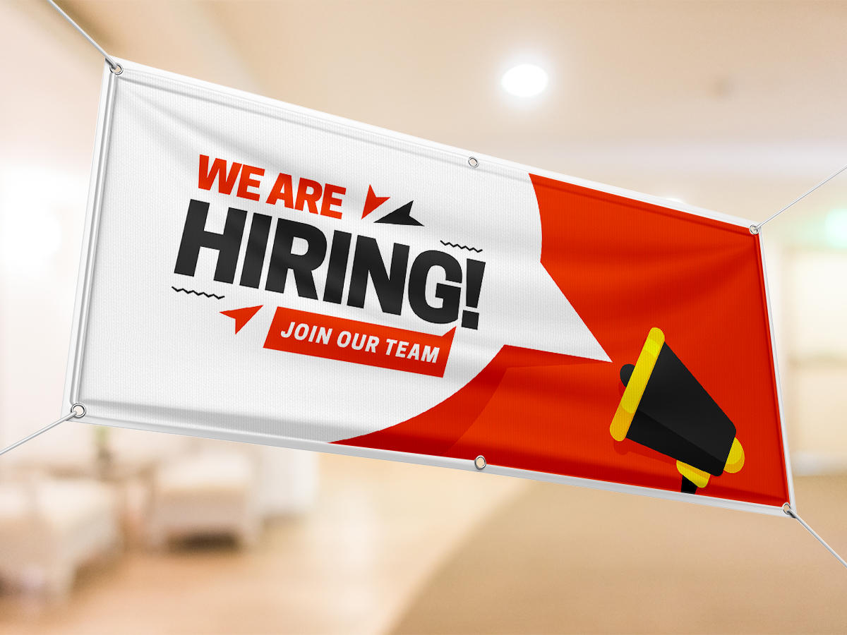 Hiring alert canvas banner for office