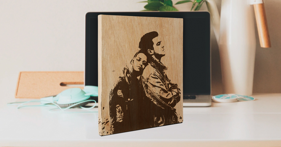 Halloween Engraved Photos on Wood 