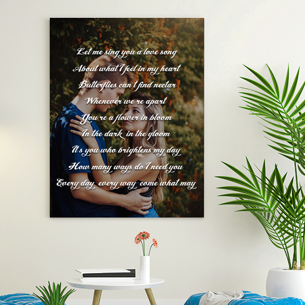 Custom Lyrics on canvas