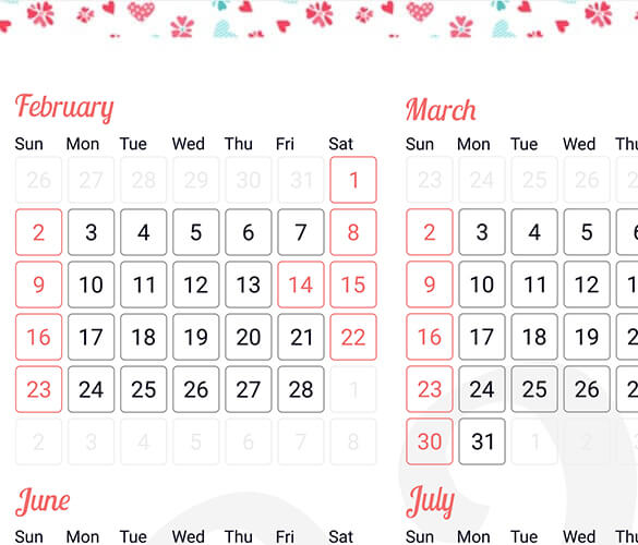 Beautiful durable poster calendar