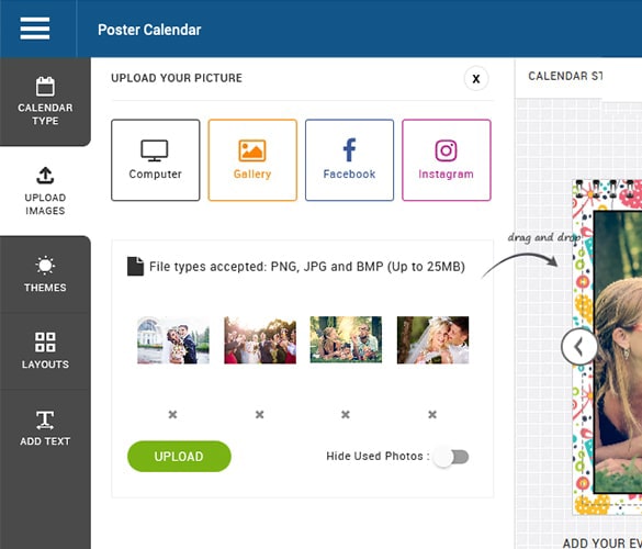 Tool steps to design poster calendar