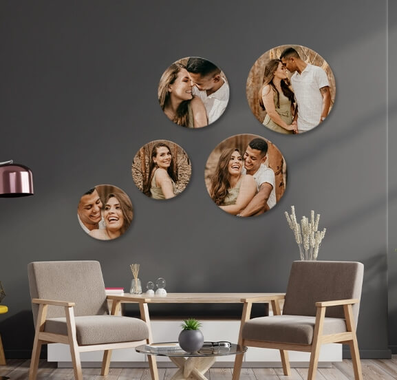 Make custom round and triangle shaped canvas prints