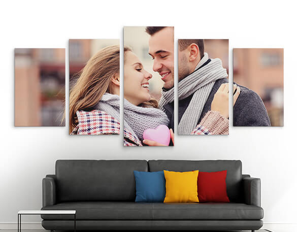 Couple Memories Photo Print on 5 Panel Custom Split Canvas Prints Australia CanvasChamp