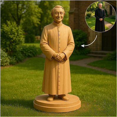 Life-Sized Wood Statues